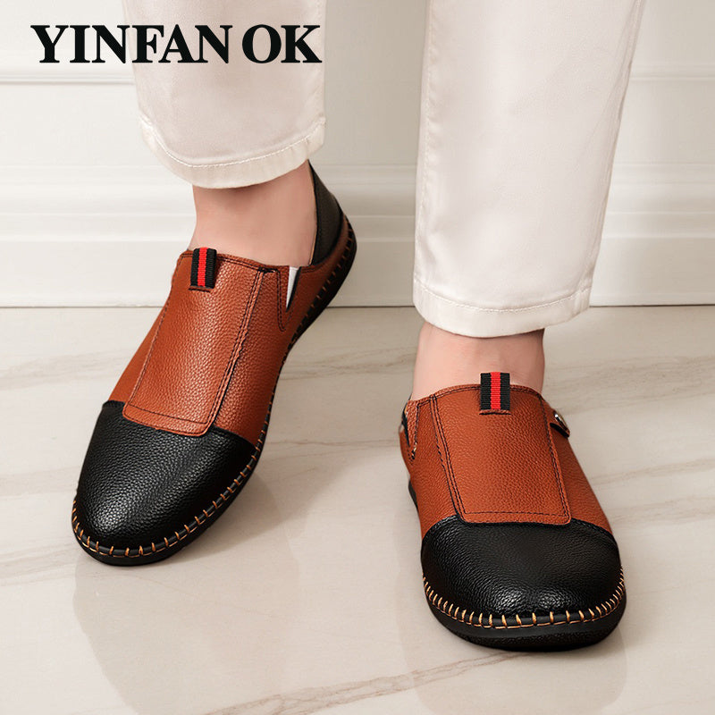 Men's Loafers & Flats - Slip-On for Everyday Wear – Dark Brown / White – view 7