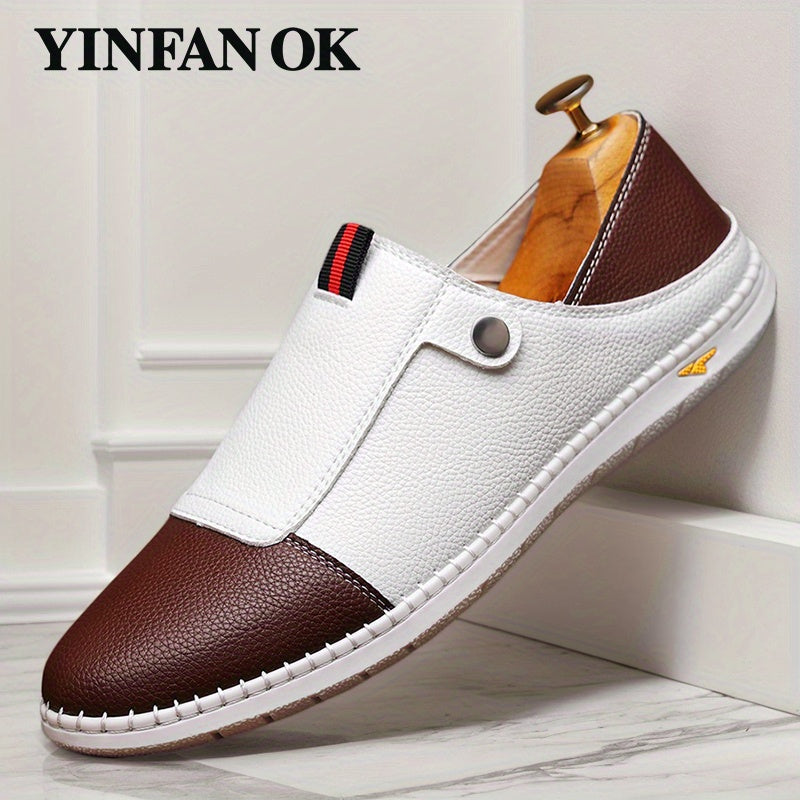 Men's Loafers & Flats - Slip-On for Everyday Wear – Dark Brown / White – Brown option – main product image