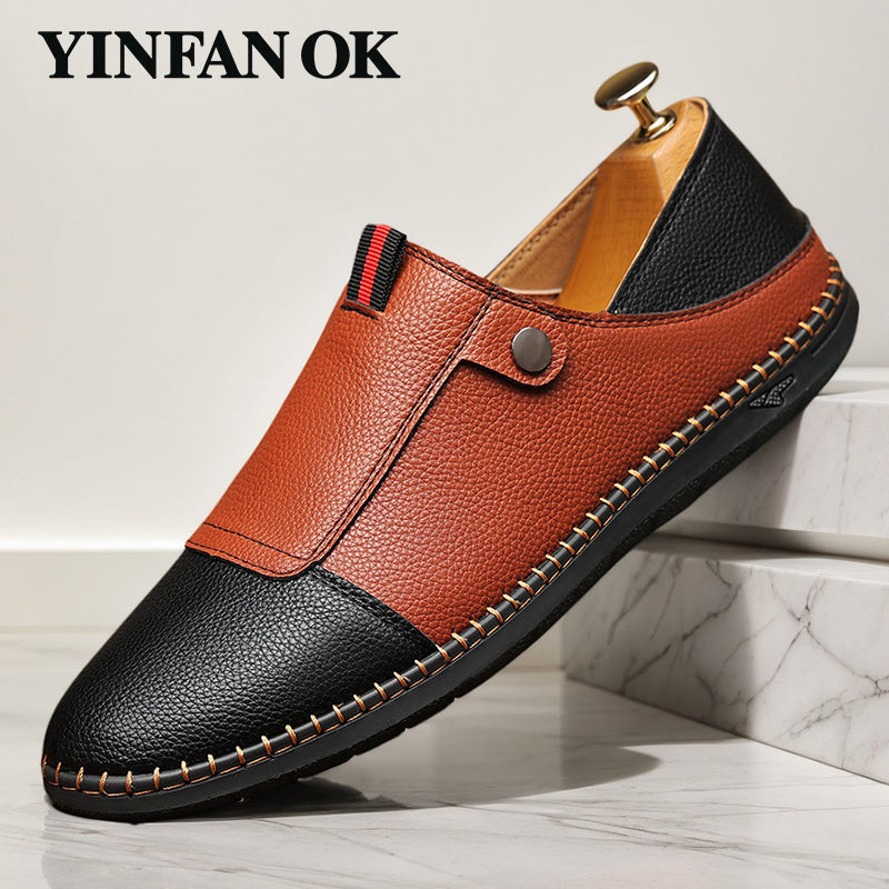 Men's Loafers & Flats - Slip-On for Everyday Wear – Dark Brown / White – Brown option – view 2