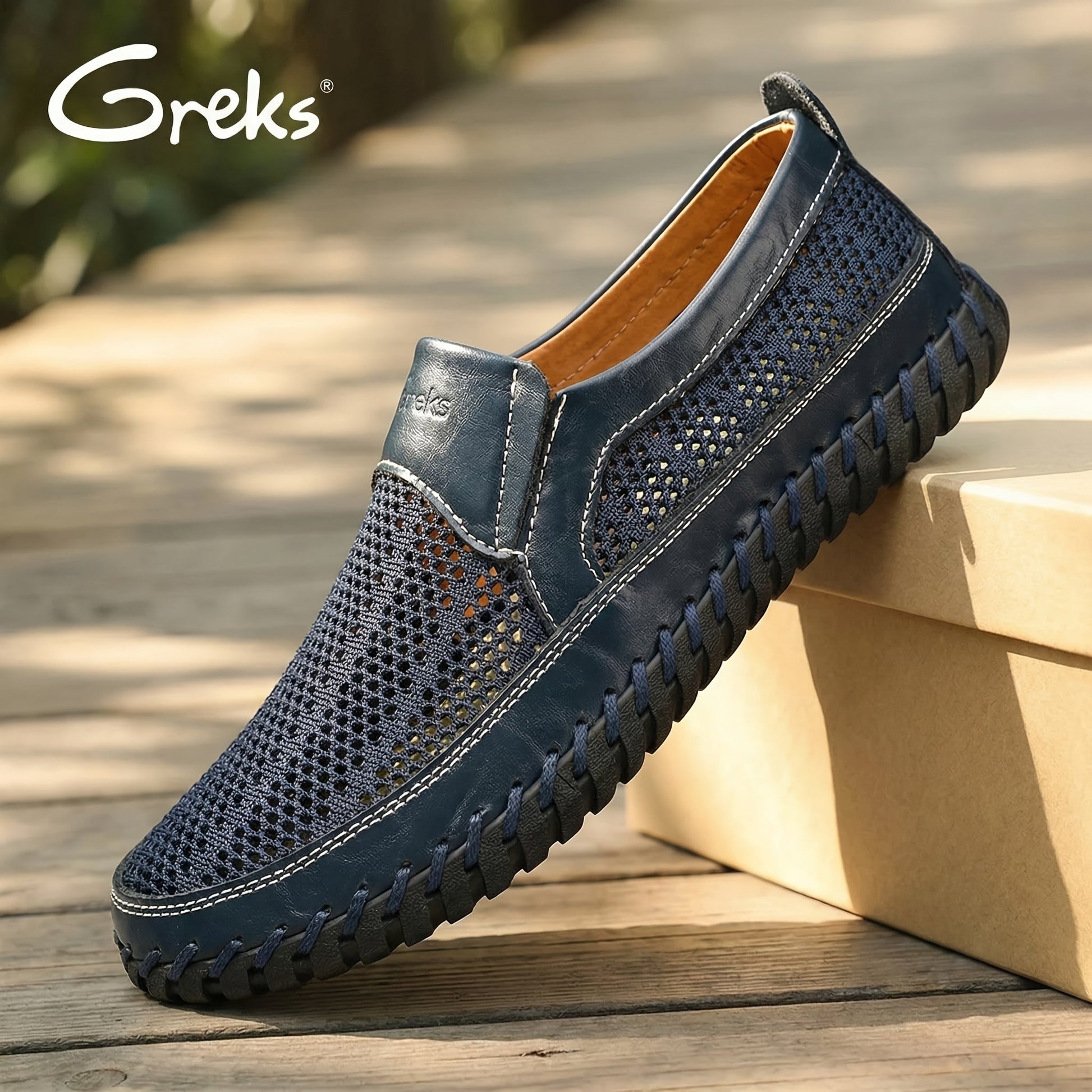 Men's Loafers & Slip-Ons - Breathable Comfort & Lightweight Design – Blue Mesh – Blue option – view 3