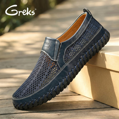 Men's Loafers & Slip-Ons - Breathable Comfort & Lightweight Design – Blue Mesh – Blue option – view 3