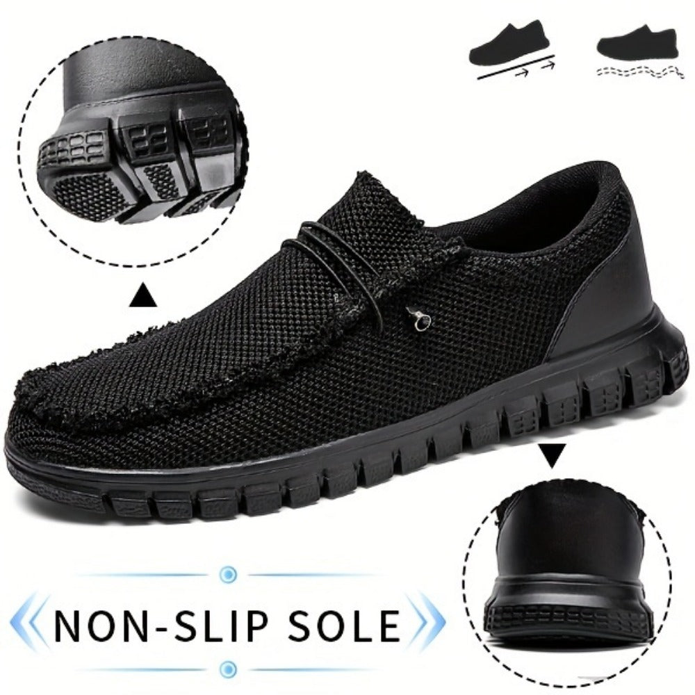 Men's Loafers & Slip-Ons - Everyday Comfort & Durable Sole – Black detail view