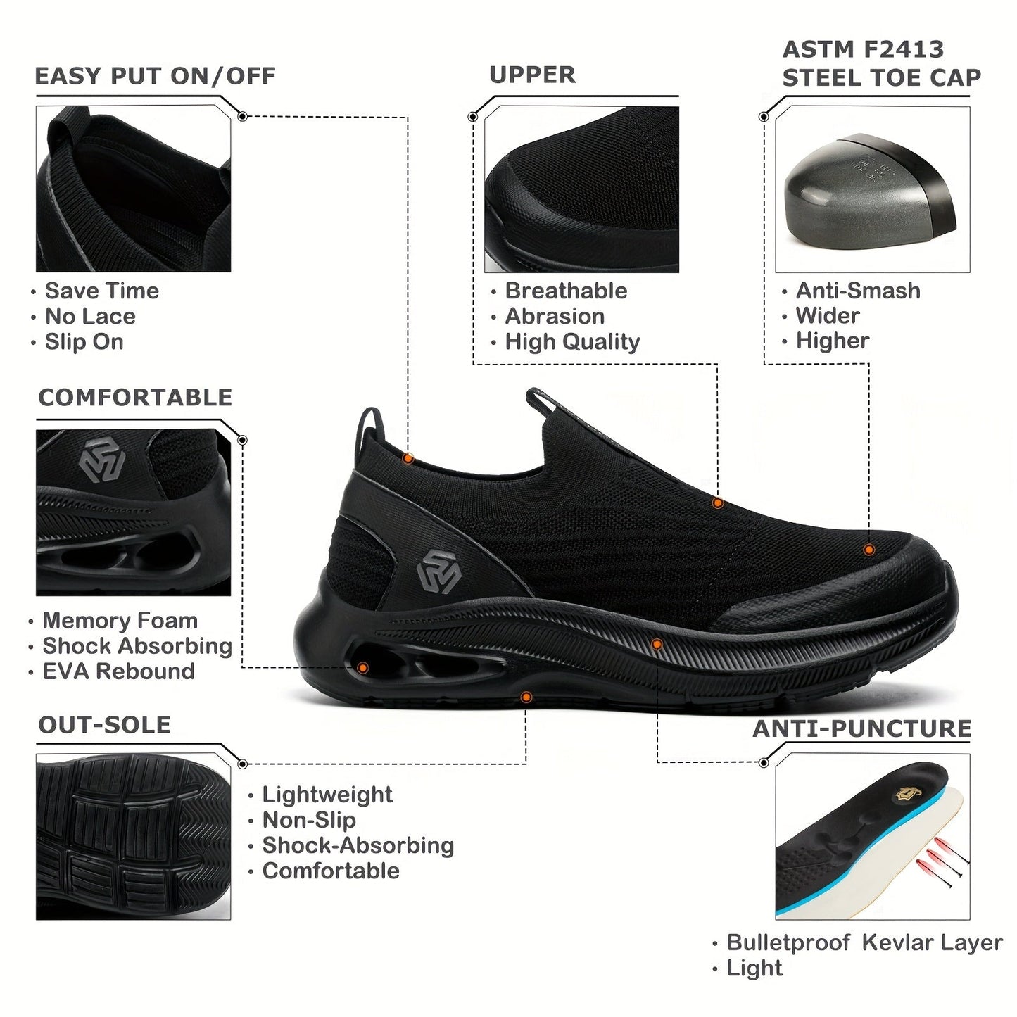 Men's Loafers & Slip-Ons - Steel Toe Protection & Puncture Resistant – view 9