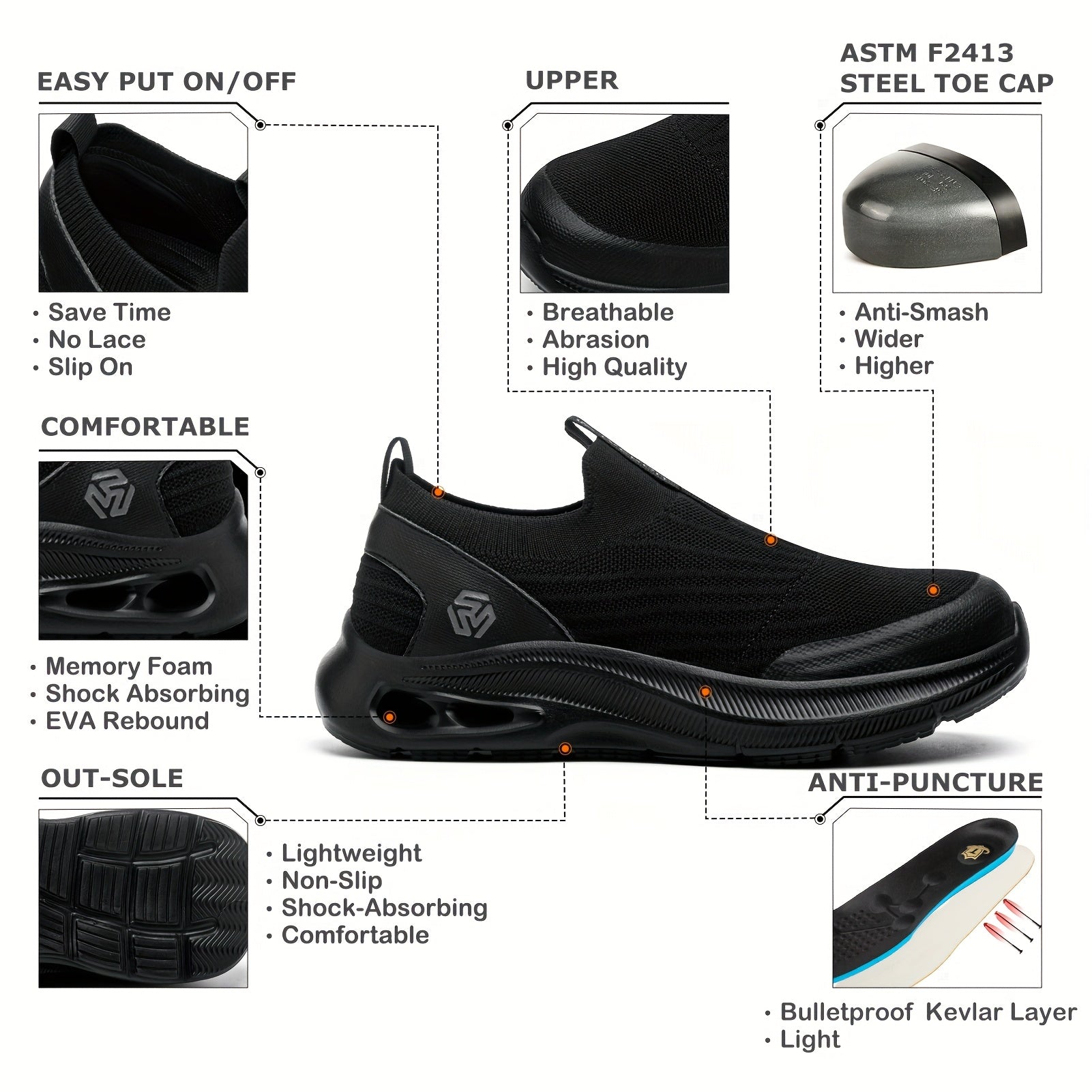 Men's Loafers & Slip-Ons - Steel Toe Protection & Puncture Resistant – view 9