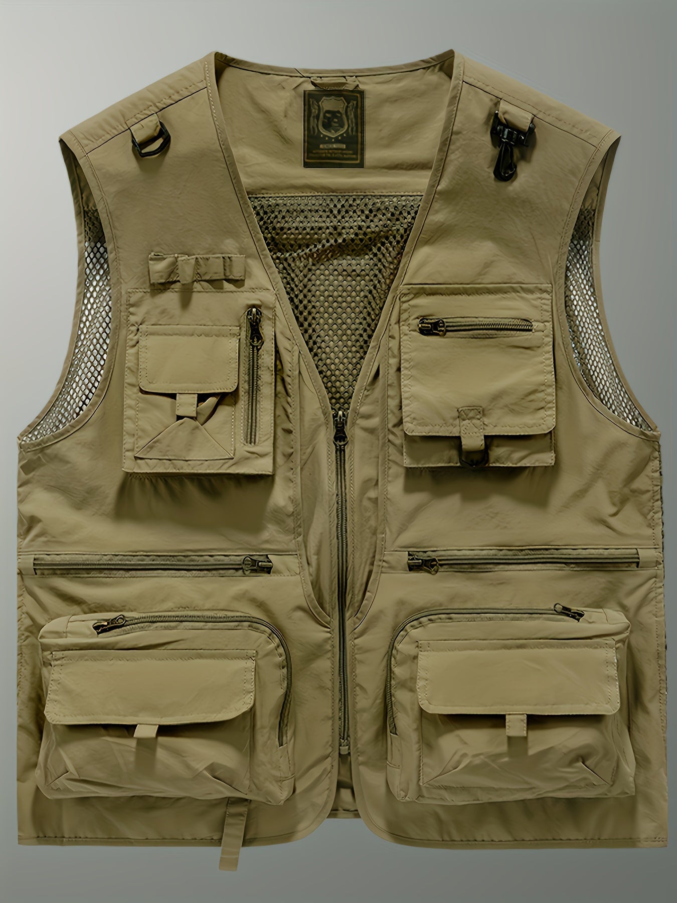 Men's Multi-Pocket Cargo Vest - Zip Front Outdoor Storage – main product image