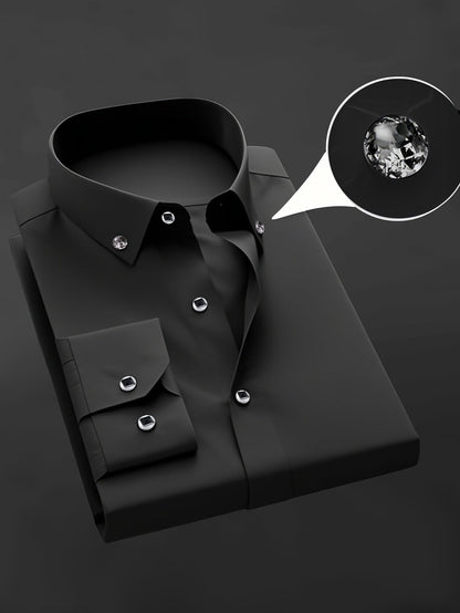 Men's Non Iron Dress Shirt – Stretch Long Sleeve Button Down – view 9