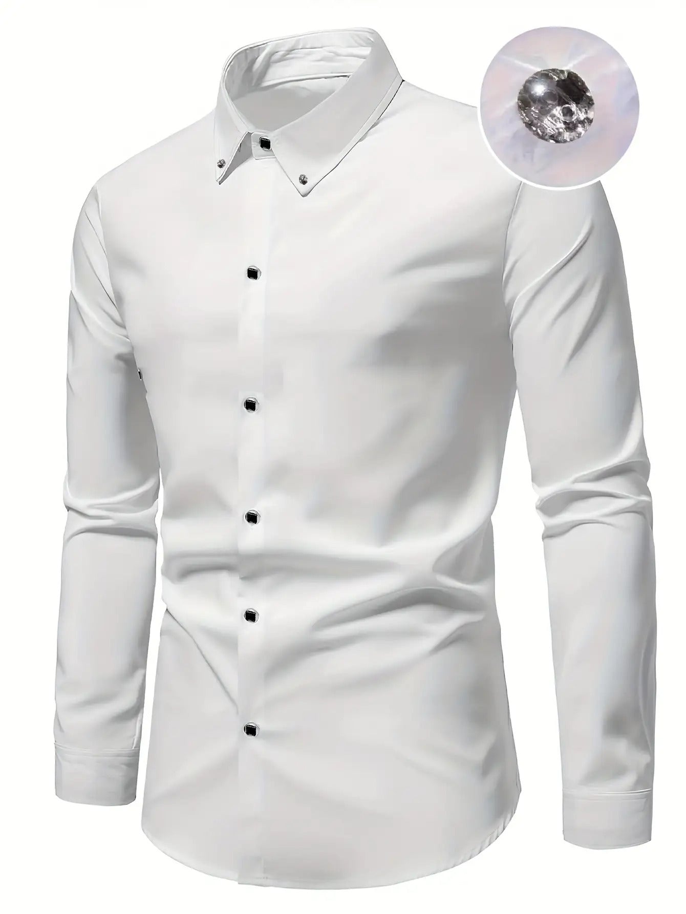 Men's Non Iron Dress Shirt – Stretch Long Sleeve Button Down – view 32