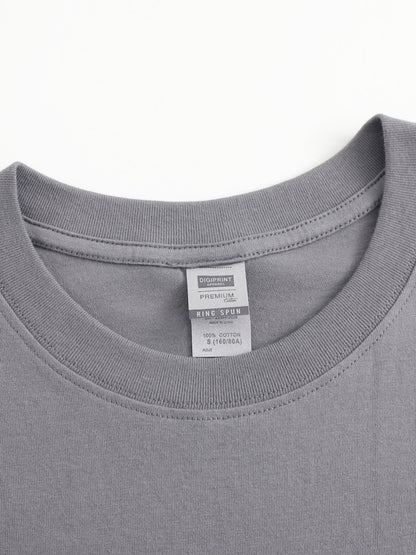 Men's Oversized T-Shirt - Round Neck Short Sleeve – Grey – view 2