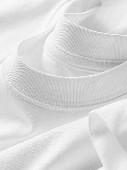 Men's Oversized T-Shirt - Round Neck Short Sleeve – White Colorway 06341 detail view