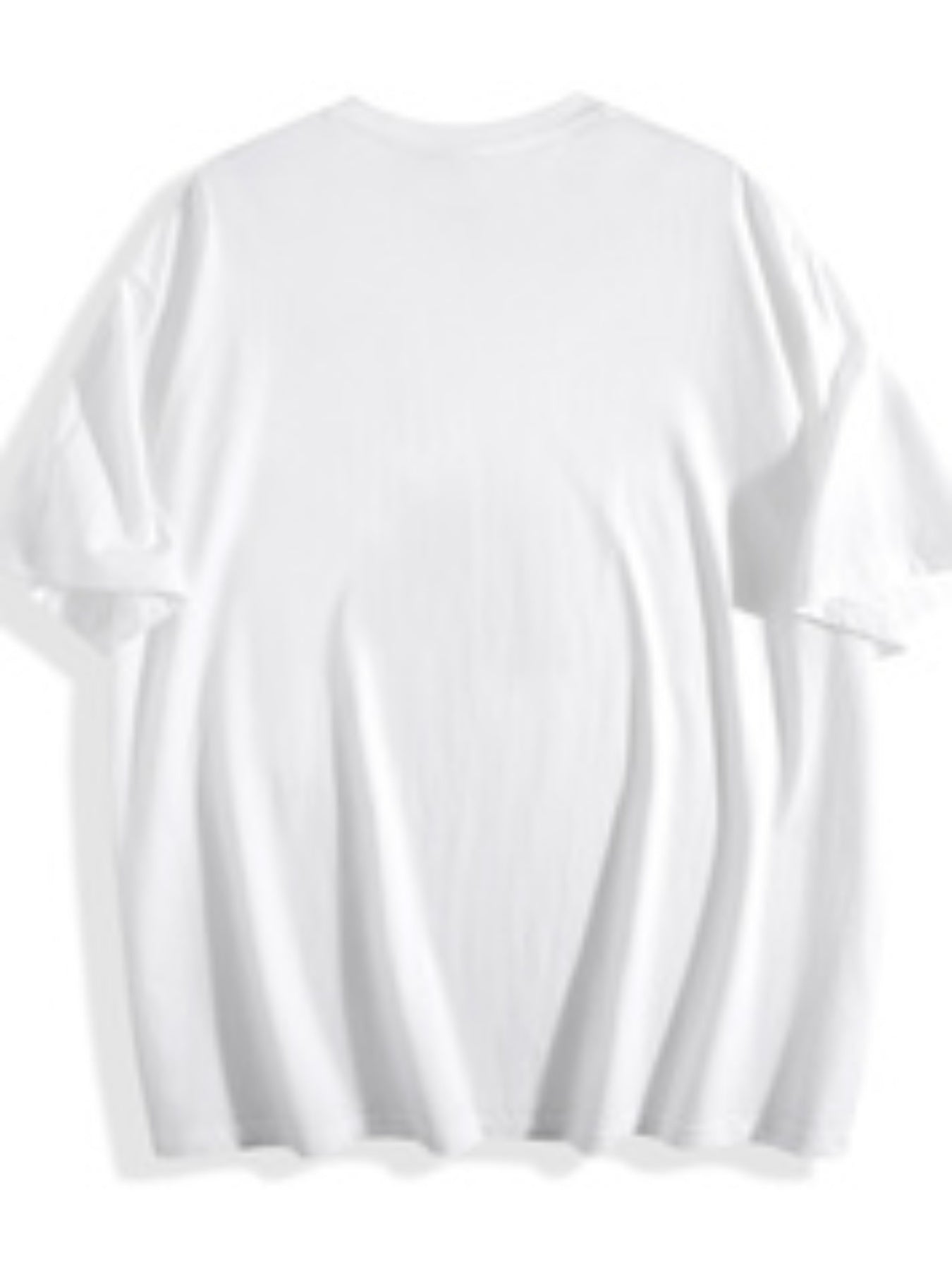 Men's Oversized T-Shirt - Round Neck Short Sleeve – White Short-Sleeve – view 7