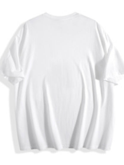 Men's Oversized T-Shirt - Round Neck Short Sleeve – White Short-Sleeve – view 7