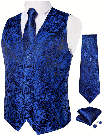 Men's Paisley Suit Vest and Tie Set - Plus Size – view 9