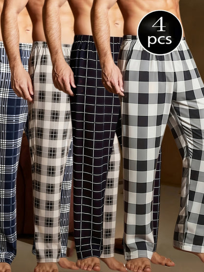 Men's Pajama Pants - Plaid – 4pcs-A – main product image