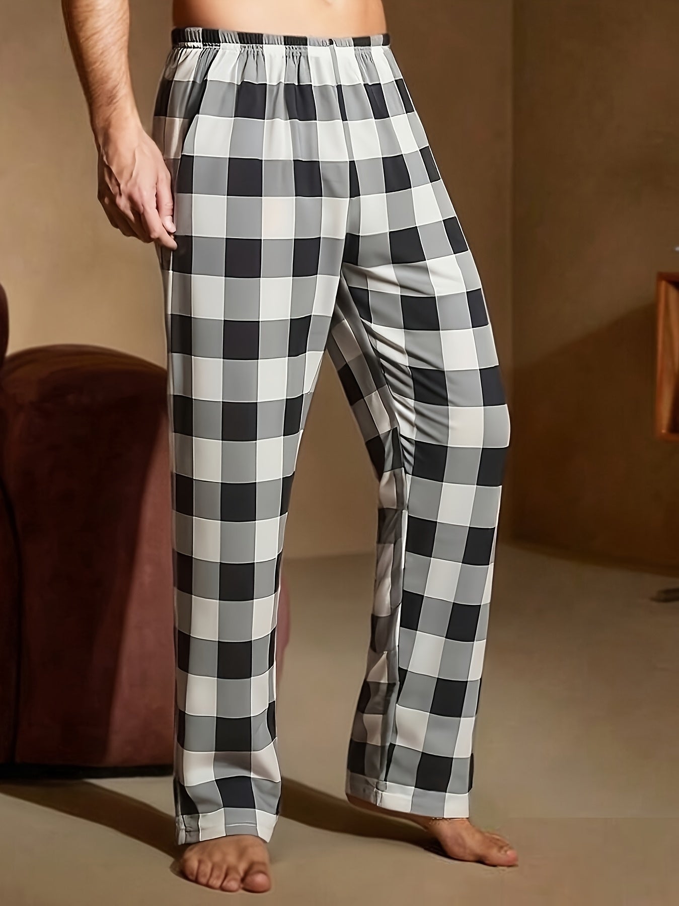 Men's Pajama Pants - Plaid – 4pcs-A – view 2