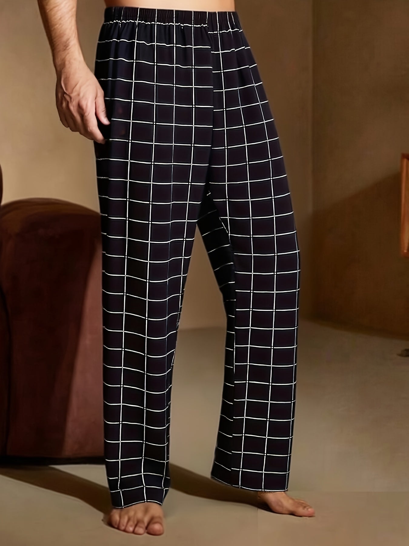 Men's Pajama Pants - Plaid – 4pcs-A – view 5
