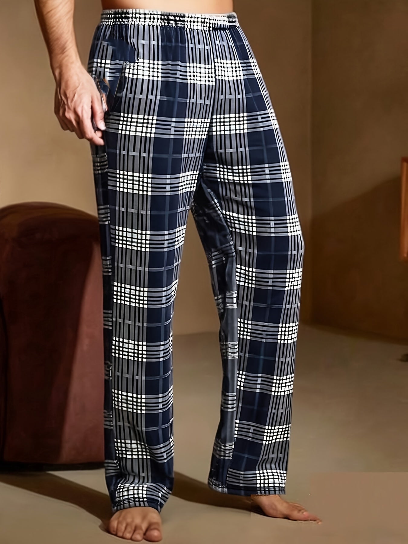 Men's Pajama Pants - Plaid – 4pcs-A – view 7