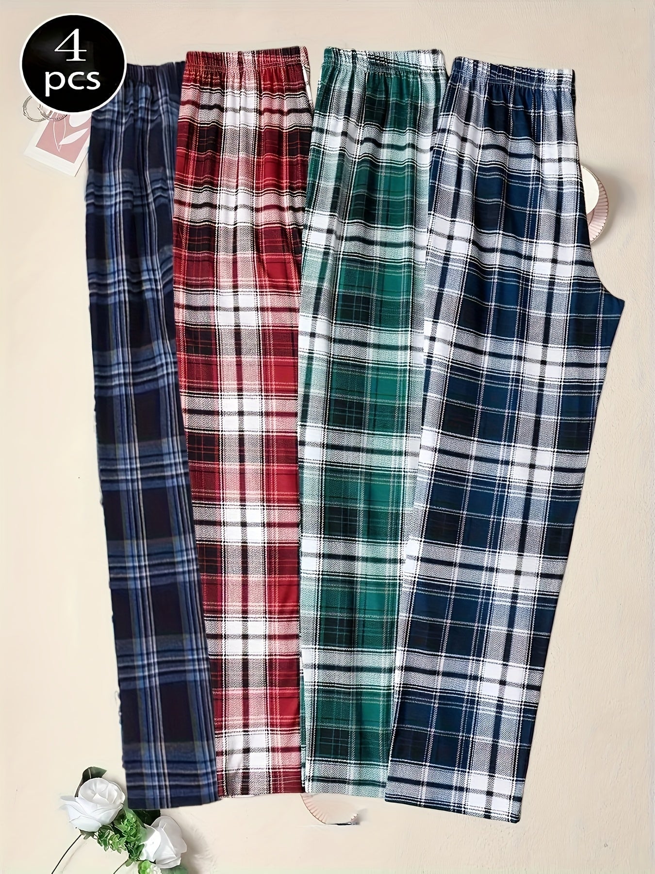 Men's Pajama Pants - Plaid – 4PcsN2 – view 5