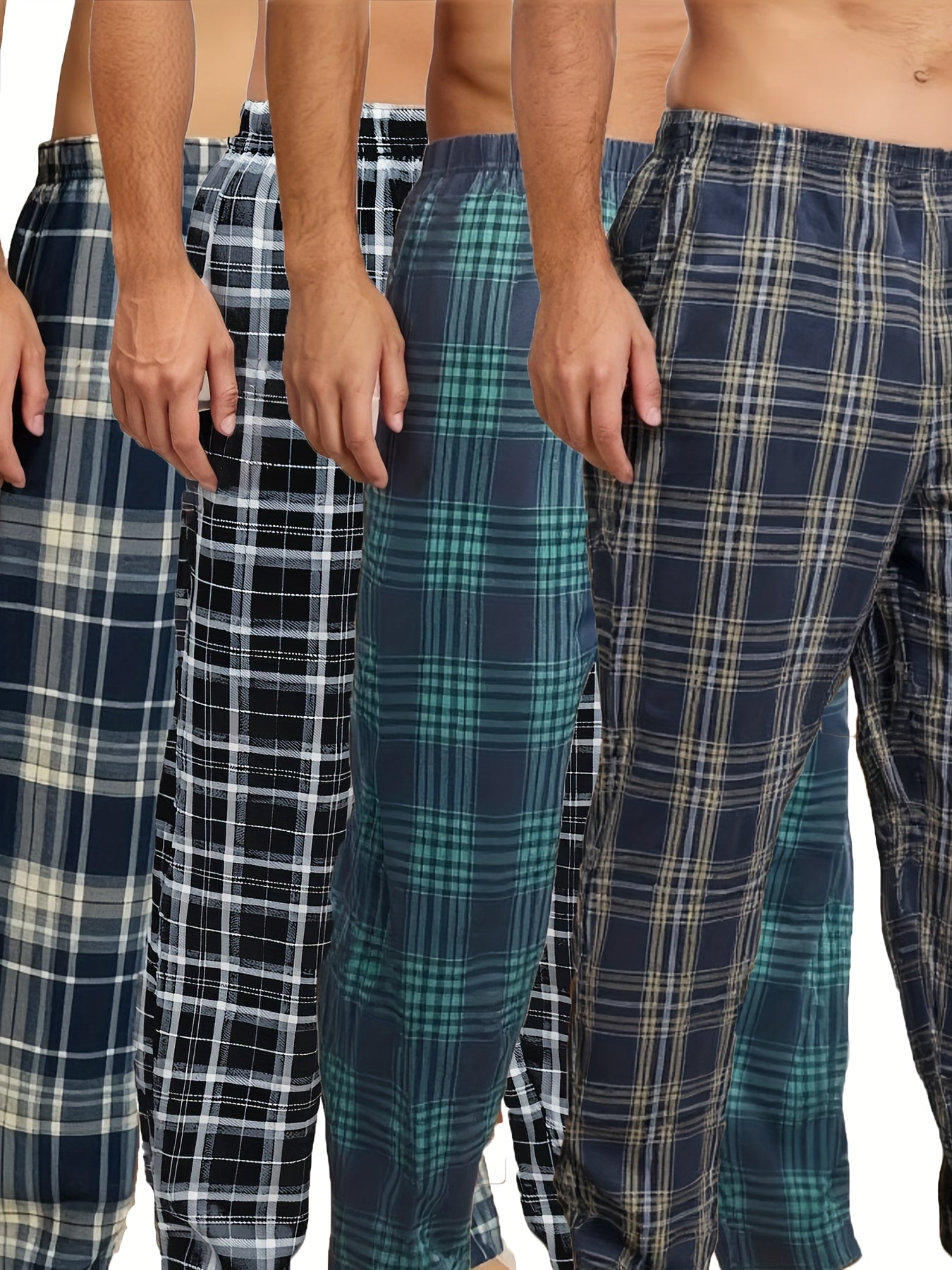 Men's Pajama Pants - Plaid – Mixed colors Knit – main product image