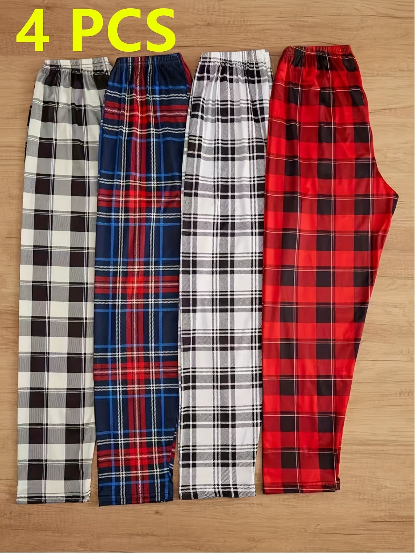 Men's Pajama Pants - Plaid – Mixed colors Knit – view 2