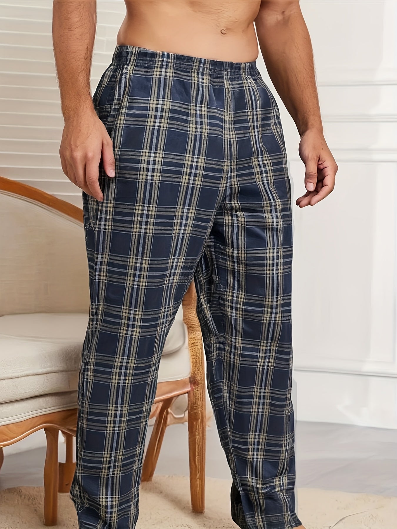 Men's Pajama Pants - Plaid – Mixed colors Knit – view 5