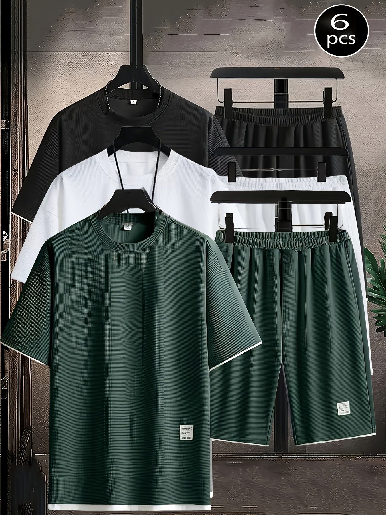 Men's Pajama Top and Shorts Set - Waffle Knit – main product image