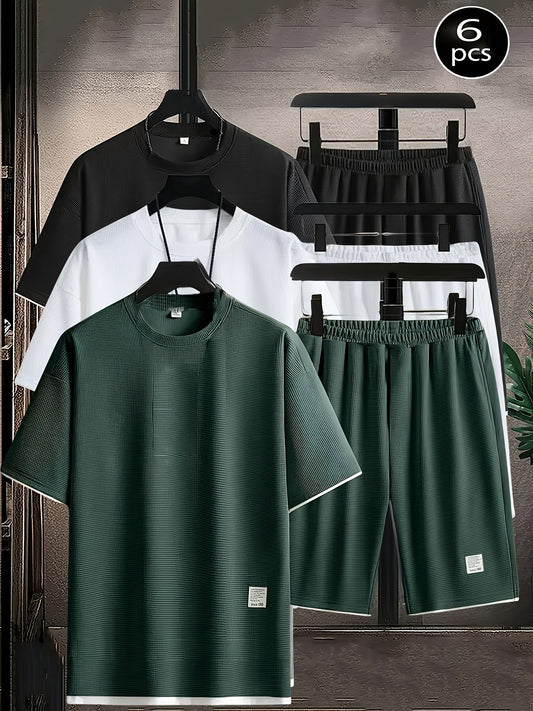 Men's Pajama Top and Shorts Set - Waffle Knit – main product image