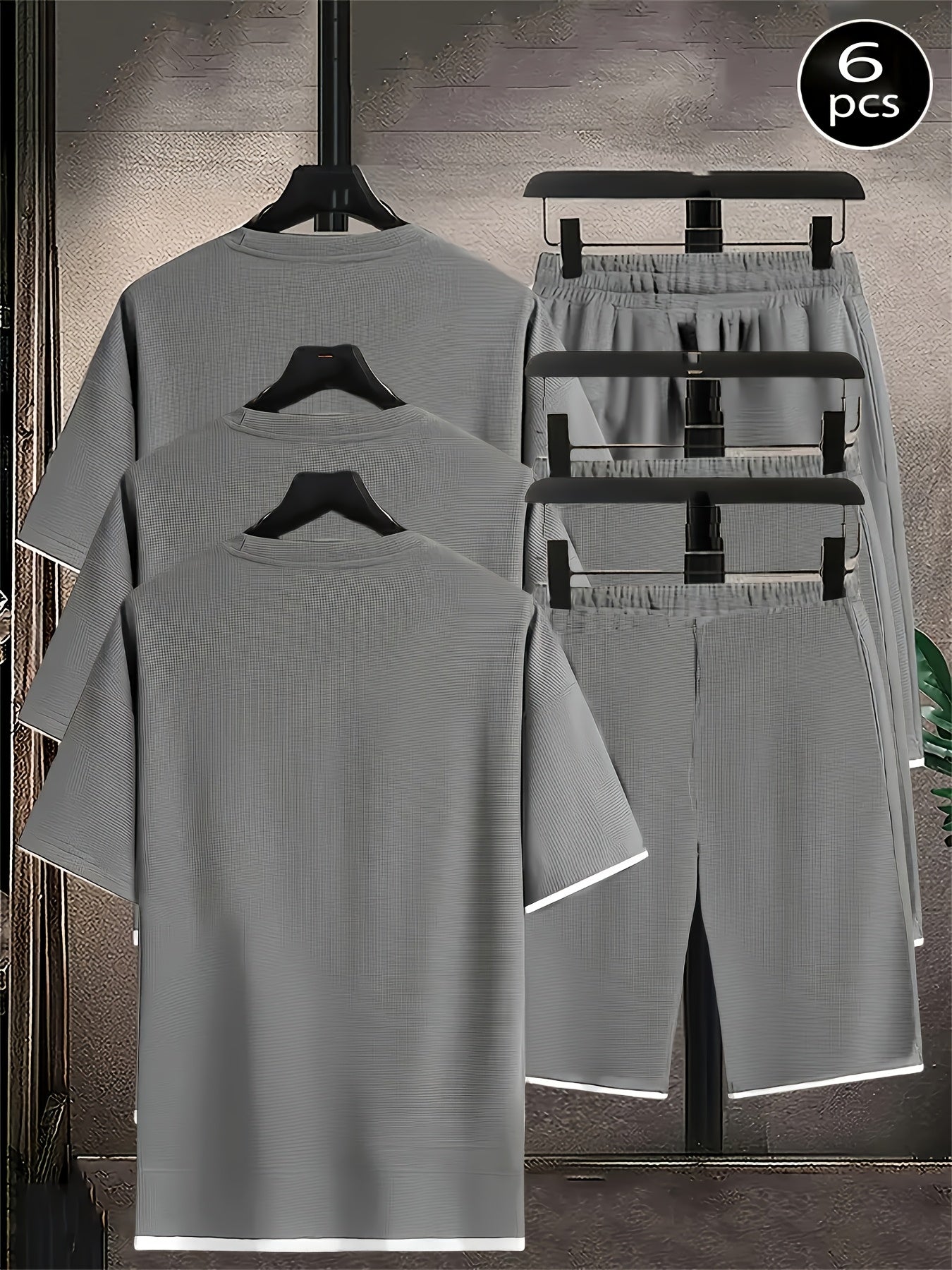 Men's Pajama Top and Shorts Set - Waffle Knit – view 6
