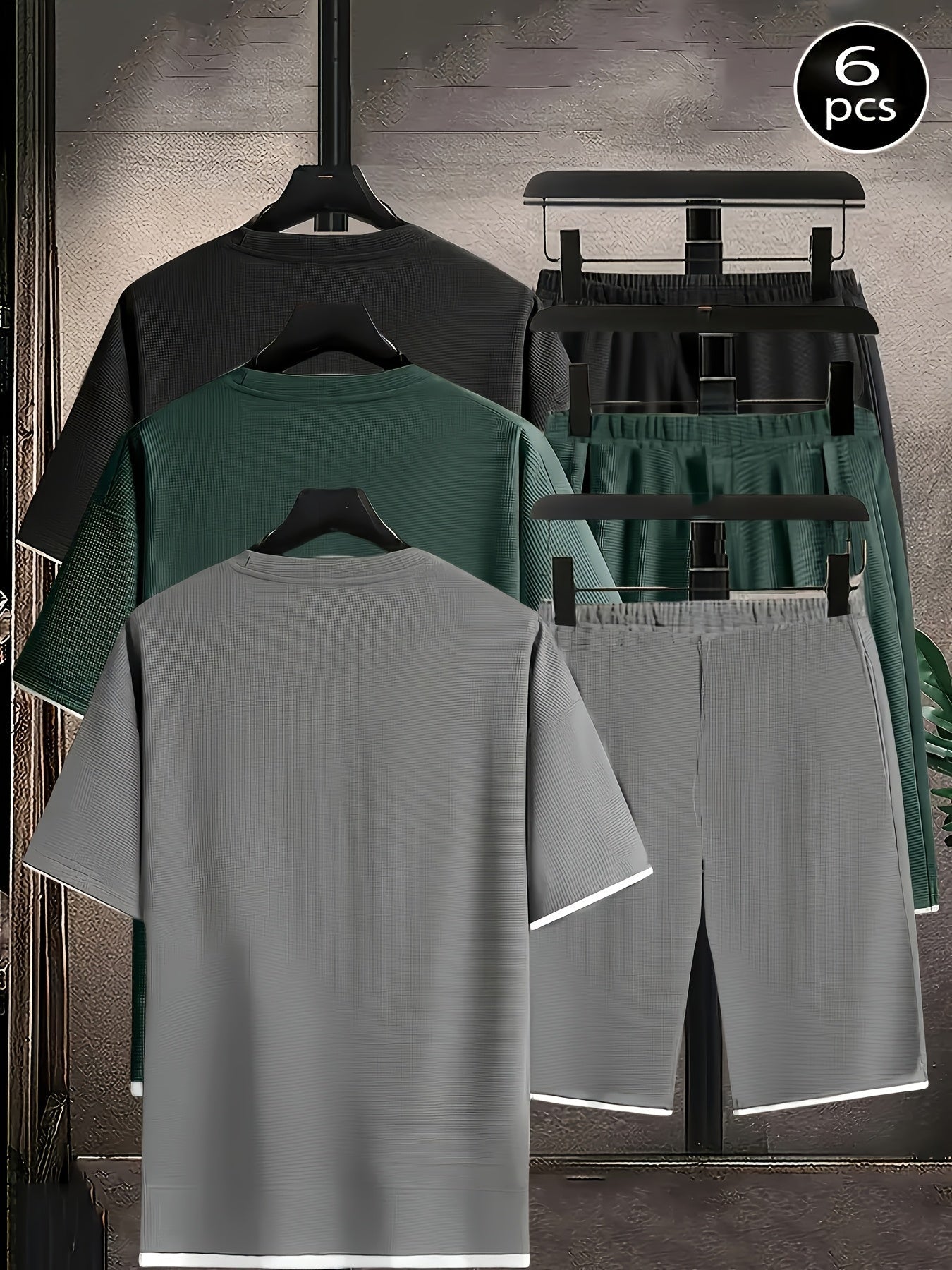 Men's Pajama Top and Shorts Set - Waffle Knit – view 7