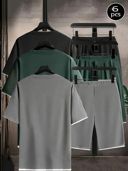 Men's Pajama Top and Shorts Set - Waffle Knit – view 10