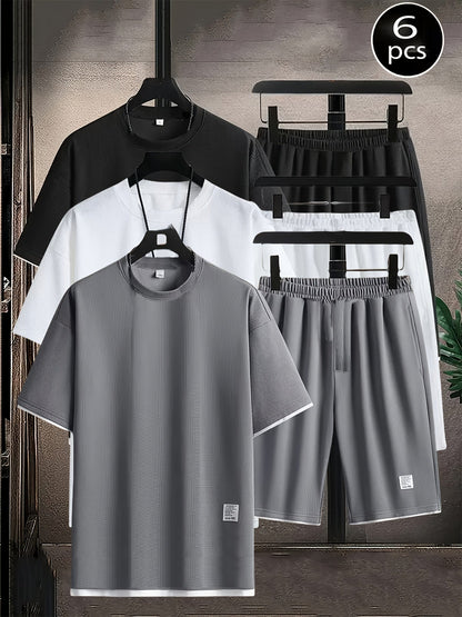 Men's Pajama Top and Shorts Set - Waffle Knit – view 12