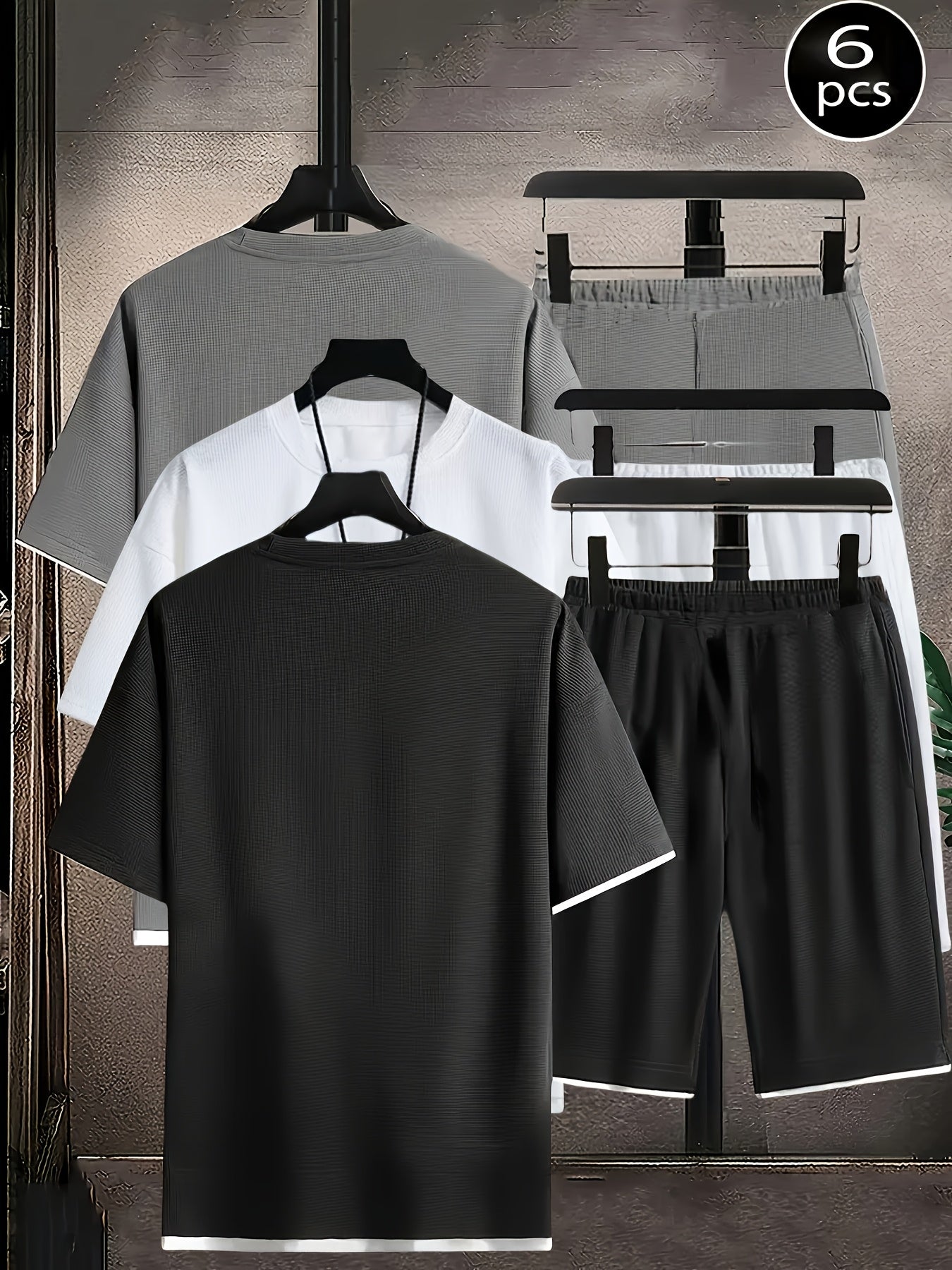 Men's Pajama Top and Shorts Set - Waffle Knit – view 13