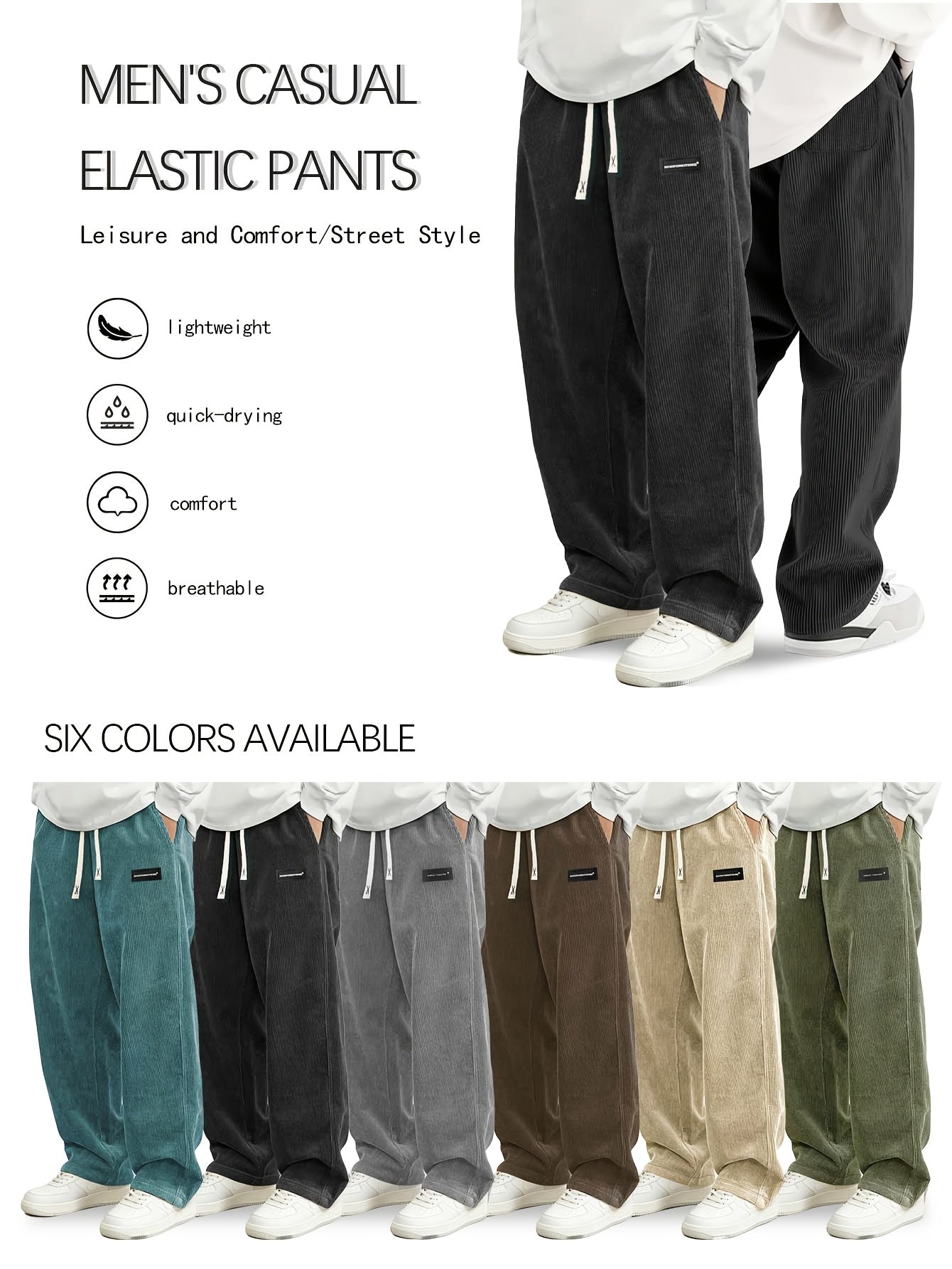 Men's Pants - Everyday Comfort – Sizes S–XXXL – Black option – view 8