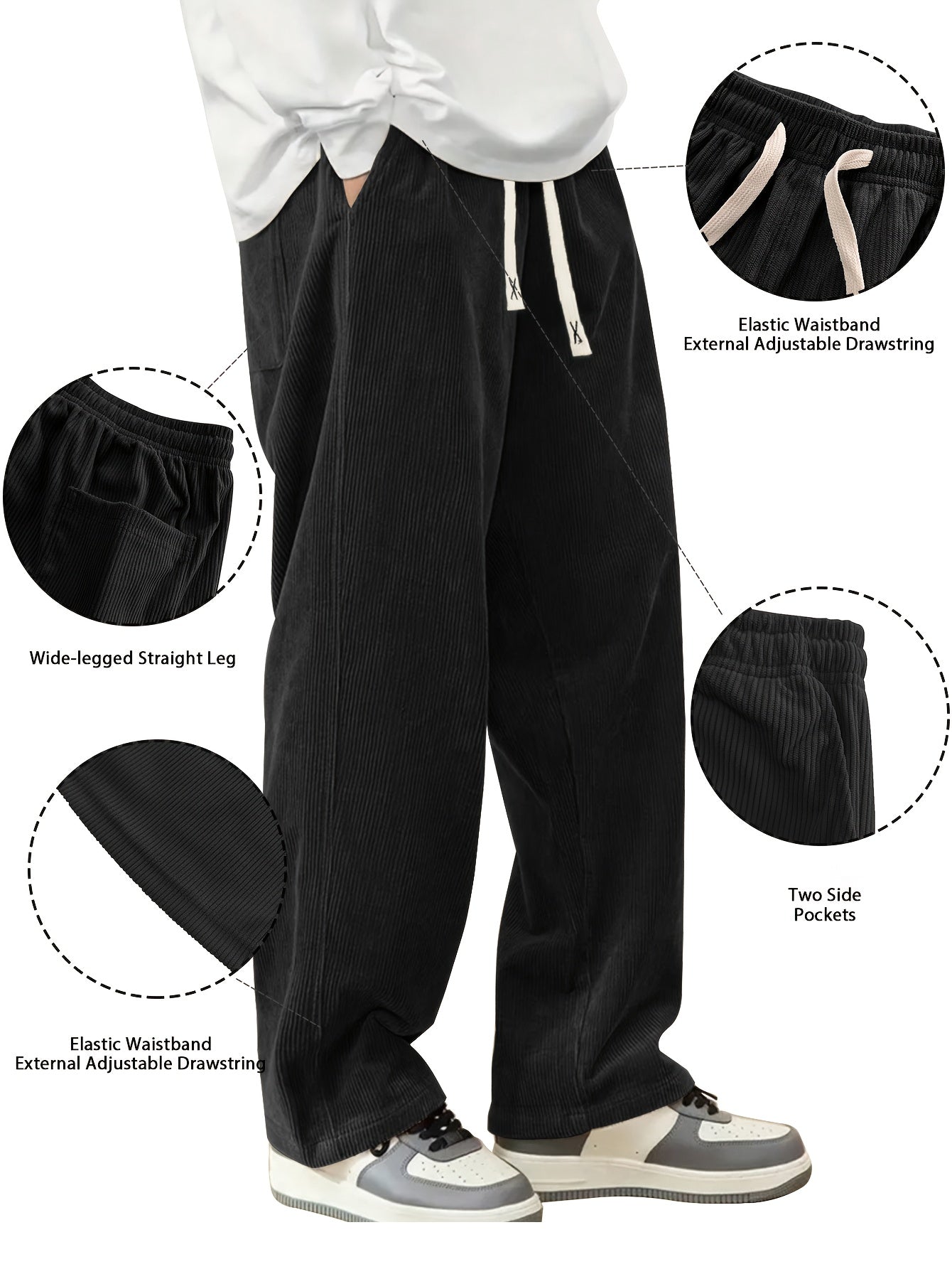 Men's Pants - Everyday Comfort – Sizes S–XXXL – Black option – view 12