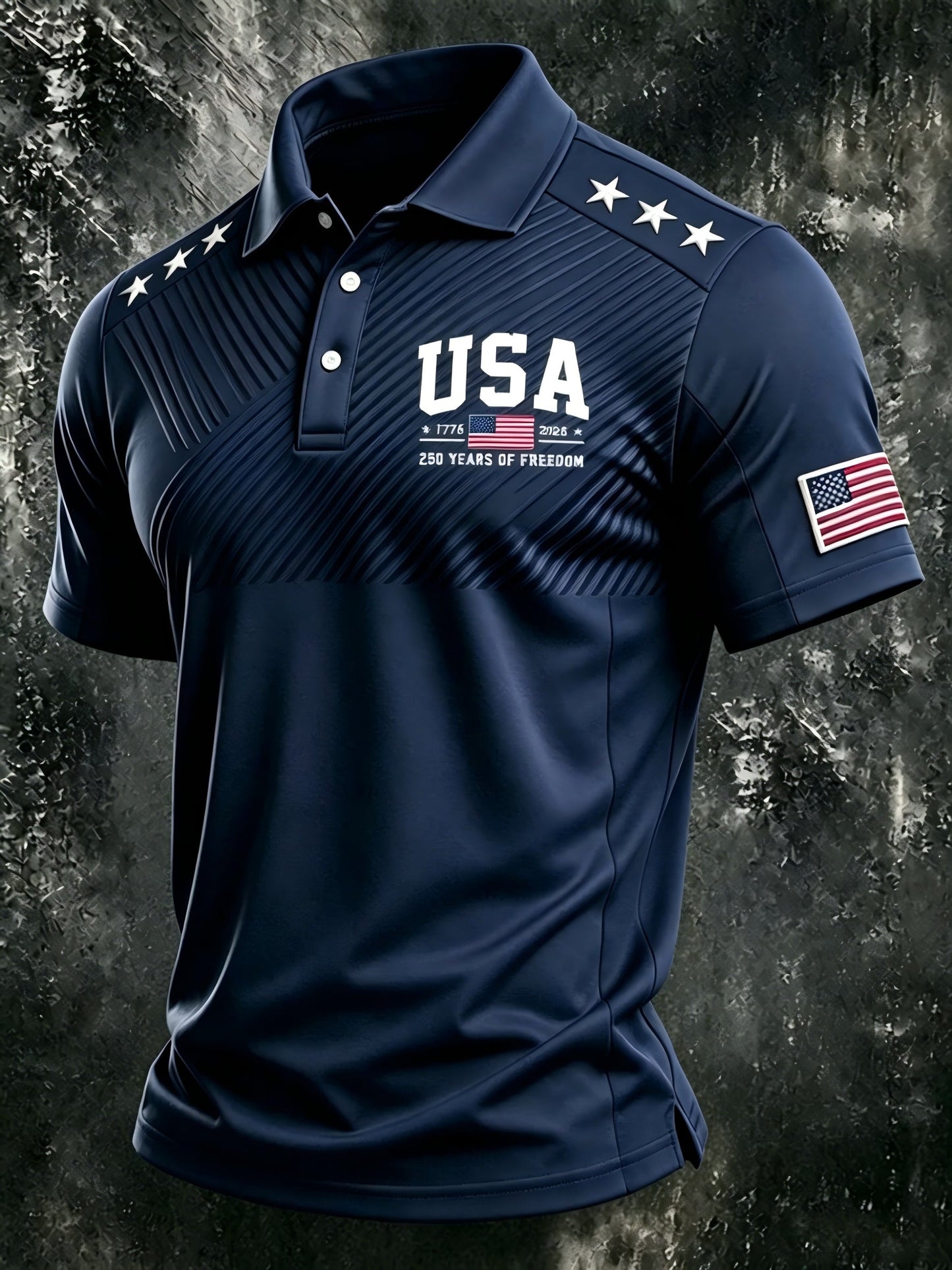 Men's Patriotic Polo Shirt - Collared Short Sleeve – 5-Color Selection – main product image