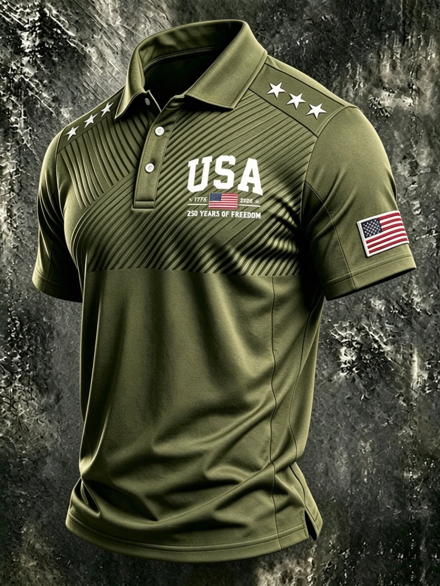 Men's Patriotic Polo Shirt - Collared Short Sleeve – 5-Color Selection – view 2