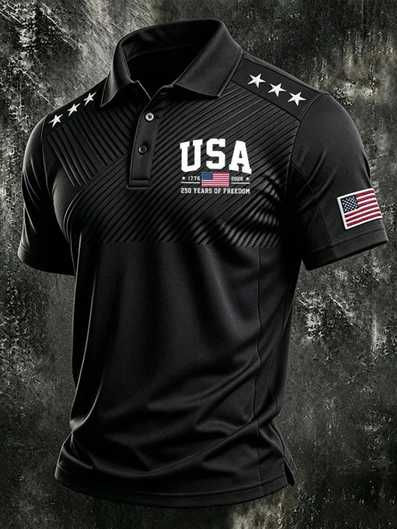 Men's Patriotic Polo Shirt - Collared Short Sleeve – 5-Color Selection – view 4