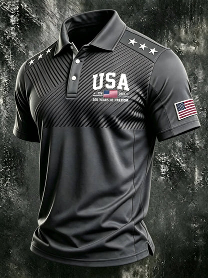Men's Patriotic Polo Shirt - Collared Short Sleeve – 5-Color Selection – view 7