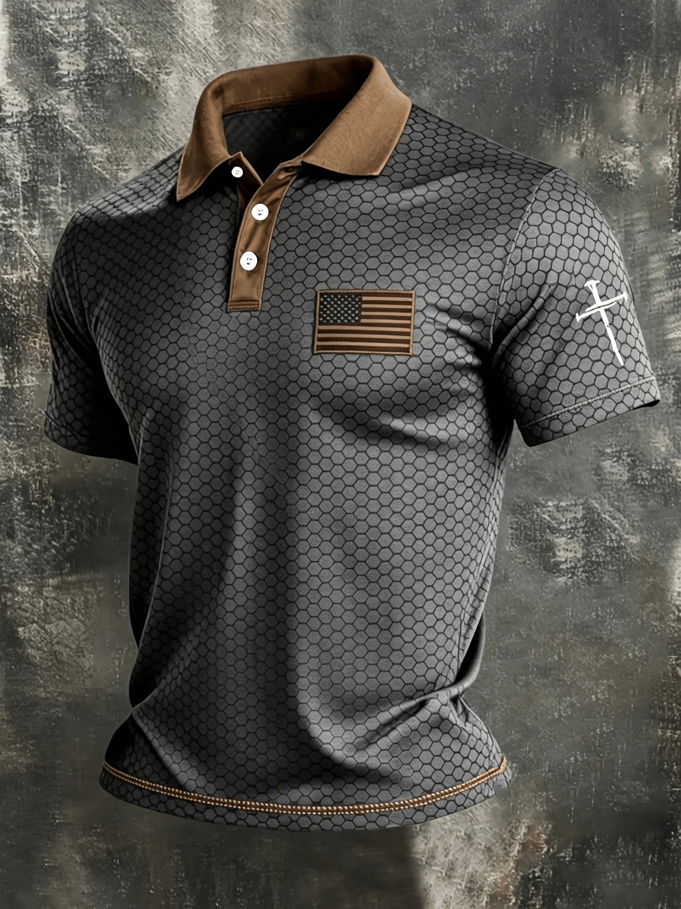 Men's Patriotic Polo Shirt - Collared Short Sleeve – 9-Color Selection – view 9