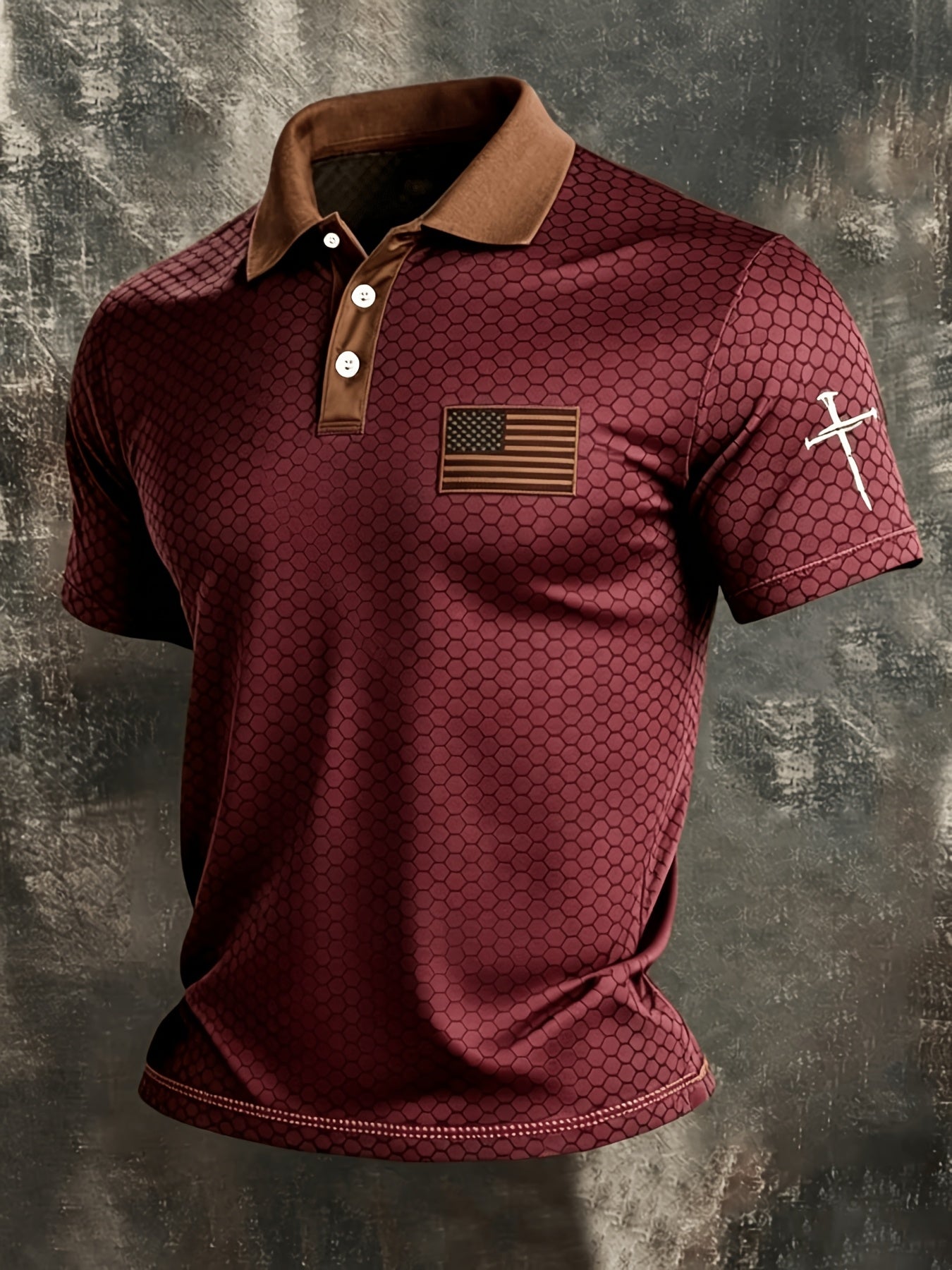 Men's Patriotic Polo Shirt - Collared Short Sleeve – 9-Color Selection – view 14