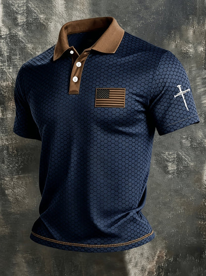 Men's Patriotic Polo Shirt - Collared Short Sleeve – 9-Color Selection – view 15