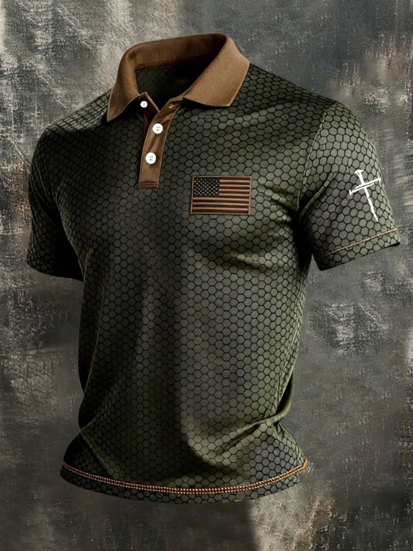 Men's Patriotic Polo Shirt - Collared Short Sleeve – 9-Color Selection – view 16