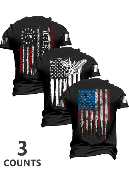 Men's Patriotic T-Shirt - Classic Neck Short Sleeve – main product image