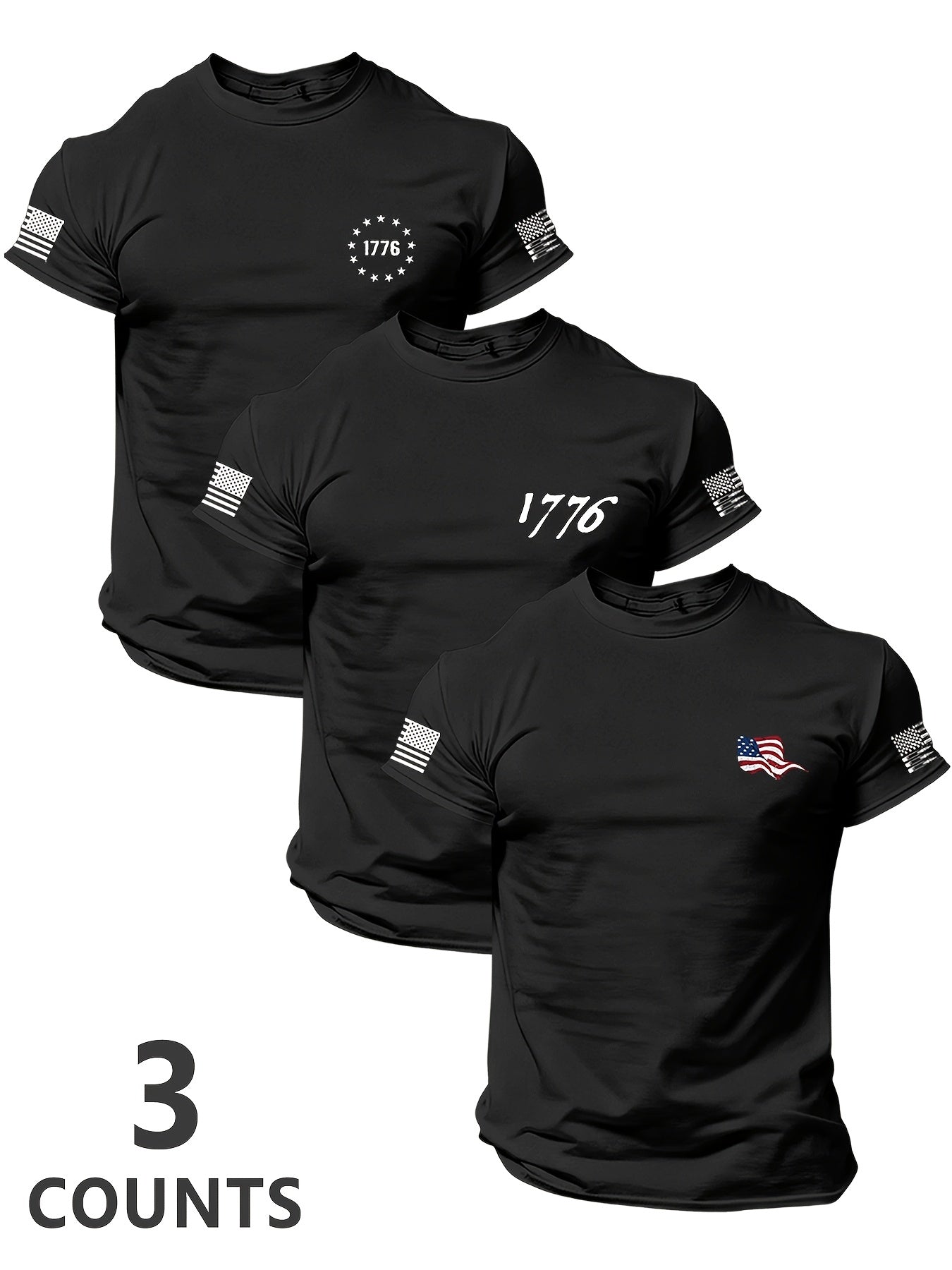 Men's Patriotic T-Shirt - Classic Neck Short Sleeve – view 7
