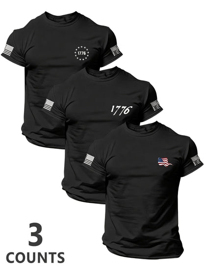 Men's Patriotic T-Shirt - Classic Neck Short Sleeve – view 7