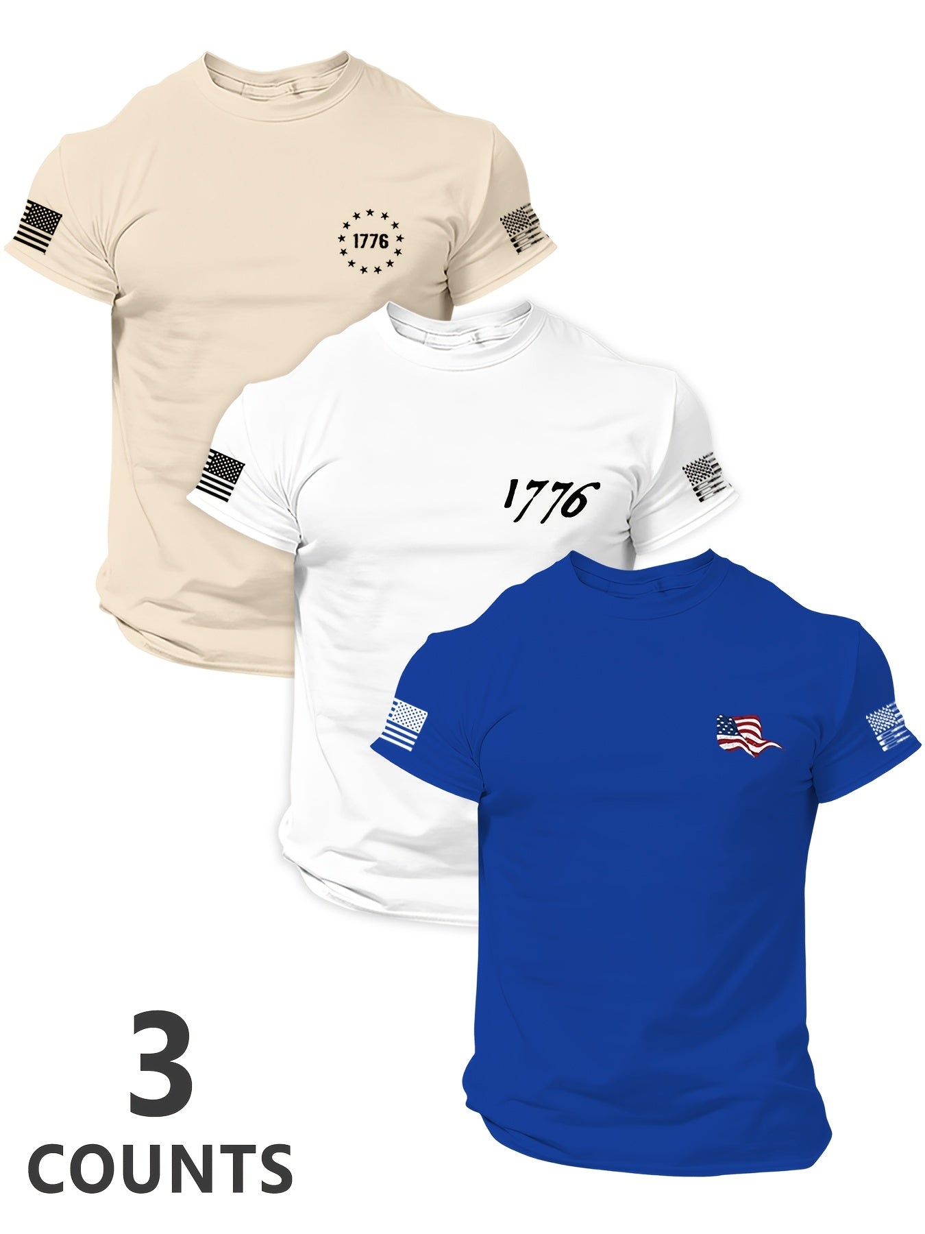 Men's Patriotic T-Shirt - Classic Neck Short Sleeve – view 8