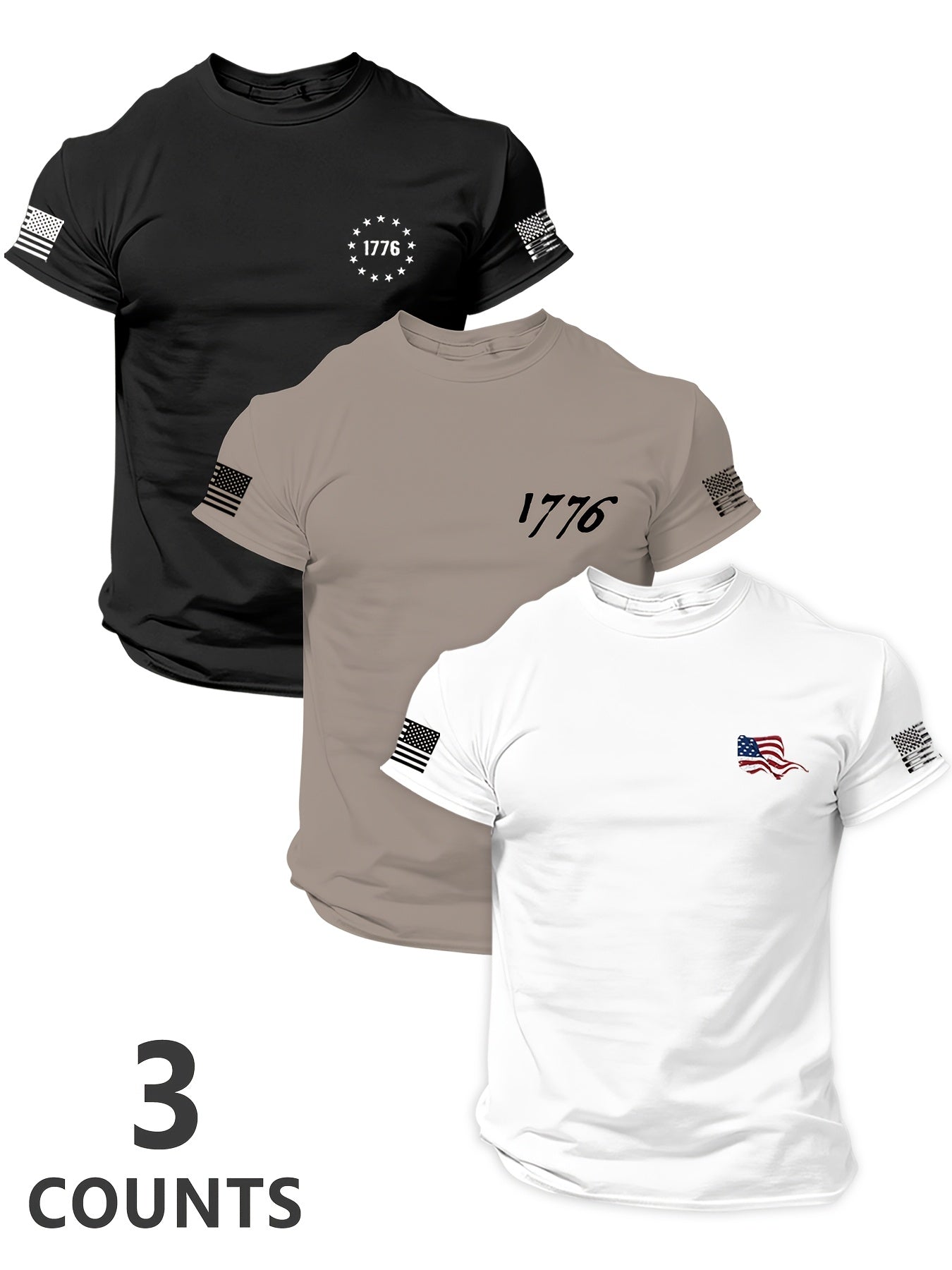 Men's Patriotic T-Shirt - Classic Neck Short Sleeve – view 9