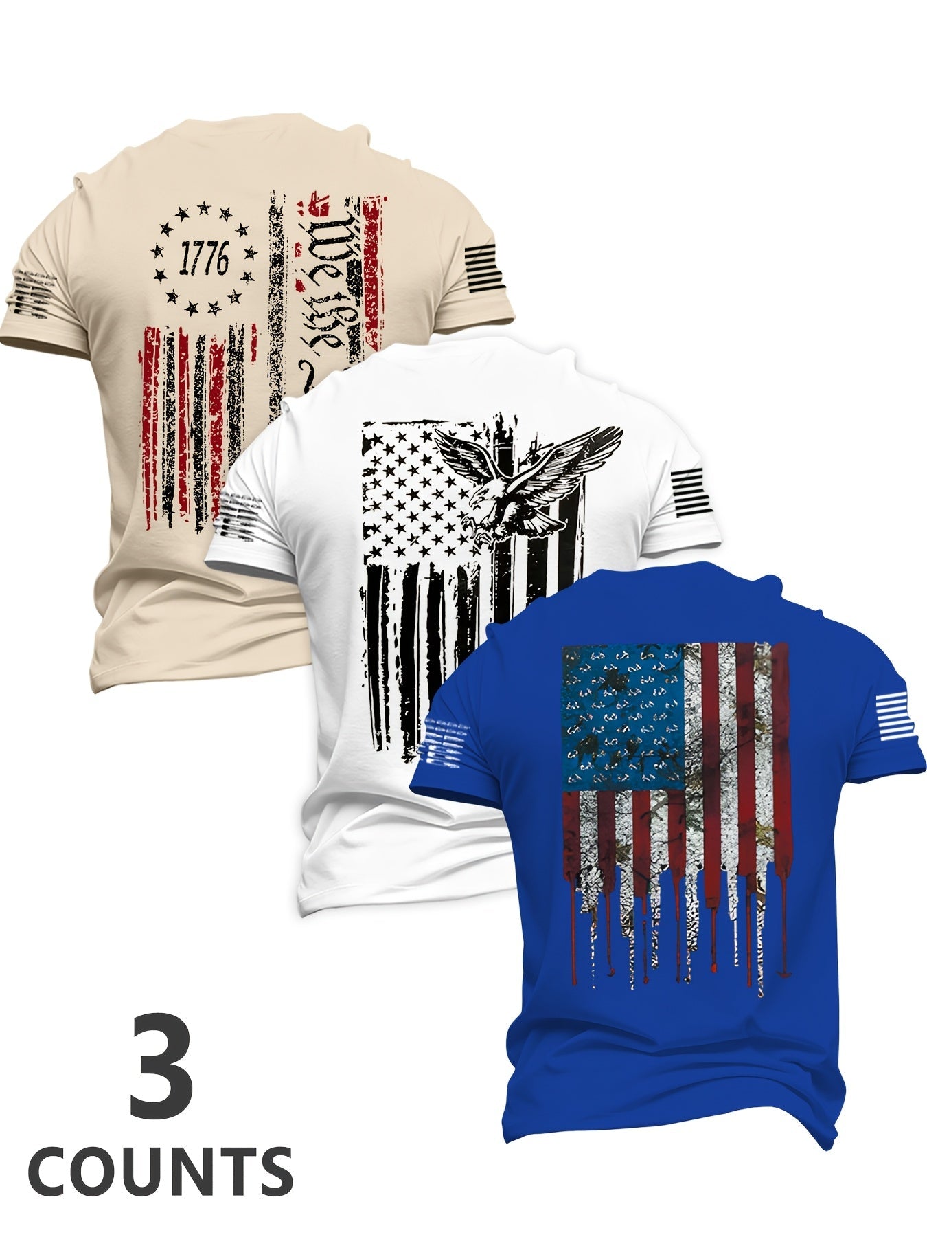 Men's Patriotic T-Shirt - Classic Neck Short Sleeve – view 11
