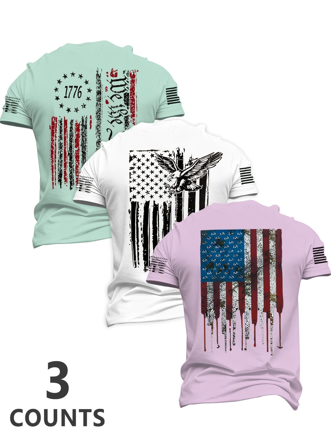 Men's Patriotic T-Shirt - Classic Neck Short Sleeve – view 13