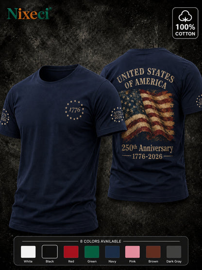 Men's Patriotic T-Shirt - Crew Neck Short Sleeve – 8-Color Selection – view 4