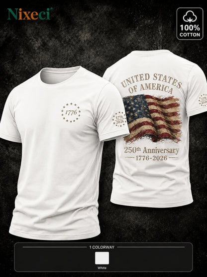 Men's Patriotic T-Shirt - Crew Neck Short Sleeve – 8-Color Selection – view 5